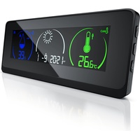 Bearware Wetterstation mit Außensensor, Funkwetterstation mit Farbdisplay Wetterstation &