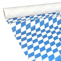 JUNOPAX Papiertischdecke 50m x 1,15m, Raute weiß-blau