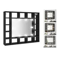 VidaXL LED-Spiegelschrank Schwarz 91x15x76,5 cm