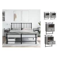 VidaXL Wand-Nachttische 2 Stk. Grau Sonoma 40x30x61 cm Holzwerkstoff