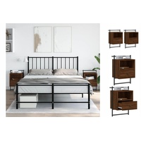 VidaXL Wand-Nachttische 2 Stk. Braun Eiche 40x30x61 cm Holzwerkstoff