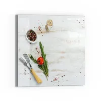 Deqori Glas-Magnettafel | 30x30 cm groß | Motiv Küchenkräuter