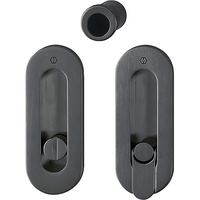 HOPPE M 472 Schiebetürmuschel Set M472-verdeckt geschraubt WC, schwarz
