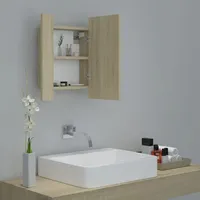 VidaXL LED-Bad-Spiegelschrank Sonoma-Eiche 40x12x45 cm Acryl vidaXL