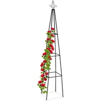 Relaxdays Rankhilfe Obelisk, 204 cm hoch, Ranksäule für Kletterpflanzen,