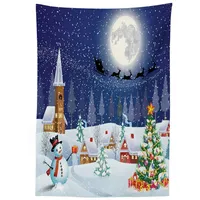 ABAKUHAUS Weihnachten Tischdecke, Winterlandschaft, Wasserfest Waschbar mit Klar Sichtbaren