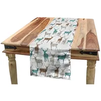 ABAKUHAUS Hirsch Tischläufer, Alt Text Tiere Weihnachten, Esszimmer Küche