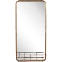 Beliani Wandspiegel Gold mit Stauraum 40 cm