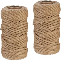 Relaxdays Juteschnur 6 mm, x 50 m, 2er Set