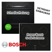 Bosch Herdset Backofen mit Induktionskochfeld schwarz - autark