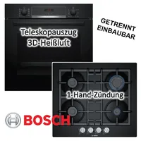 Bosch Herdset Bosch Backofen Schnellaufheizung + Gaskochfeld autark 60cm