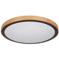 GLOBO LED Deckenleuchte, Holz, schwarz, opal, CCT, D 43,7