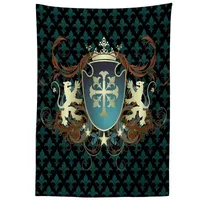 ABAKUHAUS Mittelalterlich Tischdecke, Mittelalter Wappen, Druck mit Klaren Farben
