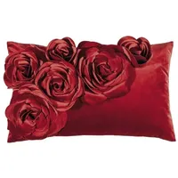 PAD Kissenhülle Floral red 30x50 cm - Rot