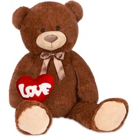 Brubaker XXL Teddybär 100 cm mit Herz "Love" und