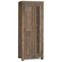 MASSIVMOEBEL24.DE Schrank Sheesham 70x45x180 grau geölt Nature Grey 0125