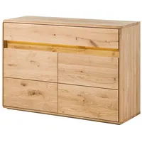 Massivmoebel24 Sideboard Wildeiche inkl. LED 123x43,5x86 natur geölt CARDIFF