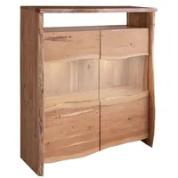 Massivmoebel24 Highboard Akazie 131x45x147 natur lackiert PURE ACACIA 105