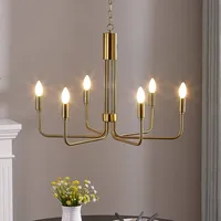 LINDBY Kronleuchter Elanova, messing, 6-flg., Ø 70 cm, E14