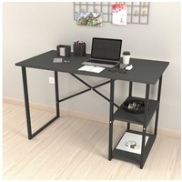[en.casa] Schreibtisch, Nittedal mit Regal 120x60x75cm Anthrazit
