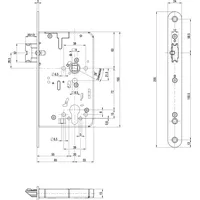 BKS BKS, Fluchttürschloss B-21170-42-L-8 2-flg. Funktion E, Rundstulp 24,PZ