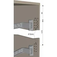 Servetto Schwenktürbeschlag MOTION-V KB 600 mm, Druckgussaluminium grau lackiert