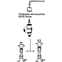 GEZE Achsverlängerungen TS500/550, 15 mm, Stahl verzinkt