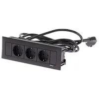 EVOline Frame-Dock Einbau Steckdosenleiste 3-fach Schukosteckdose schwarz