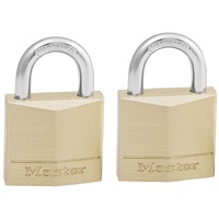 Master Lock 130EURT 2 VORHÄNGESCHLÖSSER 30MM VOLLMESSING STAHLBÜGEL 16MM