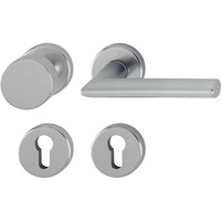 HOPPE Wechselgarnitur Stockholm auf Rosette Aluminium Edelstahl-Effekt