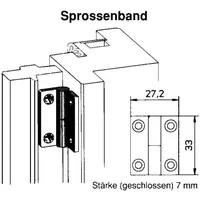 Maco Sprossenband für Sprossenrahmen, links Kunststoff weiß ,