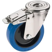 Dörner + Helmer Lenkrolle Elastik blau Feststeller 100 mm