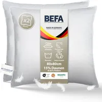 BEFA NATUR Daunenkissen 80 x 80 cm Weiß