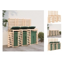VidaXL Mülltonnenbox für 3 Tonnen Massivholz Kiefer