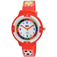 QBOS Kinderuhr mit Silikonarmband, Fußball
