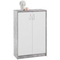 Die Möbelfundgrube Kommode mit 2 Türen Betonoptik - Weiß