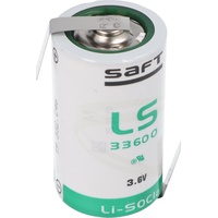 Saft LS33600 Lithium Batterie 3.6V Primary mit Lötfahne Z-Form