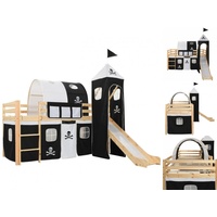 VidaXL Kinderhochbett-Rahmen mit Rutsche & Leiter Kiefernholz 97x208cm