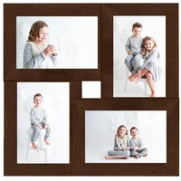 VidaXL Collage Bilderrahmen für 4x(10x15 cm) Fotos Dunkelbraun MDF