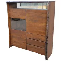 Massivmoebel24 Highboard Akazie 131x45x147 braun lackiert PURE ACACIA #803