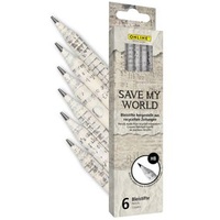 Online Schreibgeräte ONLINE® Save My World Bleistifte HB grau,