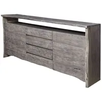 Massivmoebel24 Sideboard (Sideboard Akazie210x45x96 grau lackiert PURE ACACIA #901)