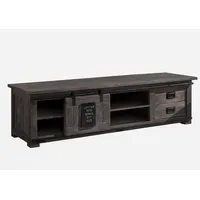 Massivmoebel24 RAILWAY TV-Lowboard 180x55x50 cm Grau Holz