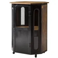 Massivmoebel24 Vitrine Mango 76x60x120 braun lackiert RAILWAY #430