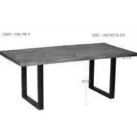 Massivmoebel24 Esstisch Mango 200x100x76 grau lackiert RAILWAY #206