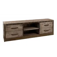 MASSIVMOEBEL24.DE TV-Board Mango 180x40x60 braun lackiert HEAVY INDUSTRY #239