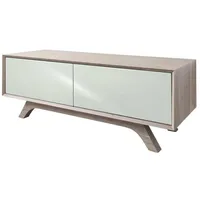 Massivmoebel24 TV-Board Akazie 125x45x45 braun-weiß lackiert TROMSO #107)
