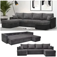 VitaliSpa Sofa L Form Dunkelgrau/Hellgrau, 290 x 185 cm