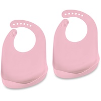 Relaxdays Lätzchen Baby, 2er Set, mit Auffangschale, Silikon, BPA-frei,
