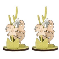 Rayher Bastelholz grün/natur Set Steckteile Blumenwiese Ø 3,5 cm